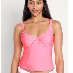 Old Navy Underwire Tankini Swim Top Pink Bathing Suit Women's Medium